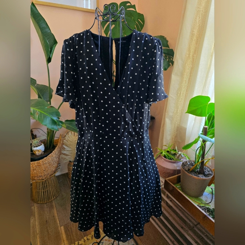 Express Mini Polka Dot Dress